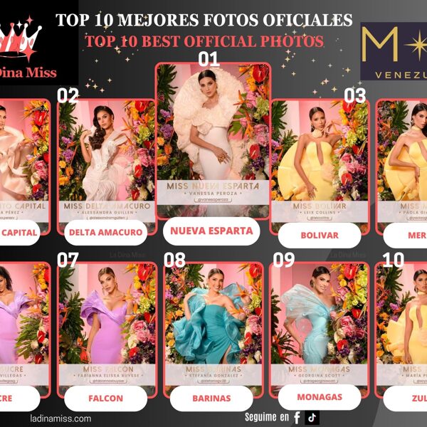 TOP 10 Mejores Fotos Oficiales Miss Universe Venezuela 2024